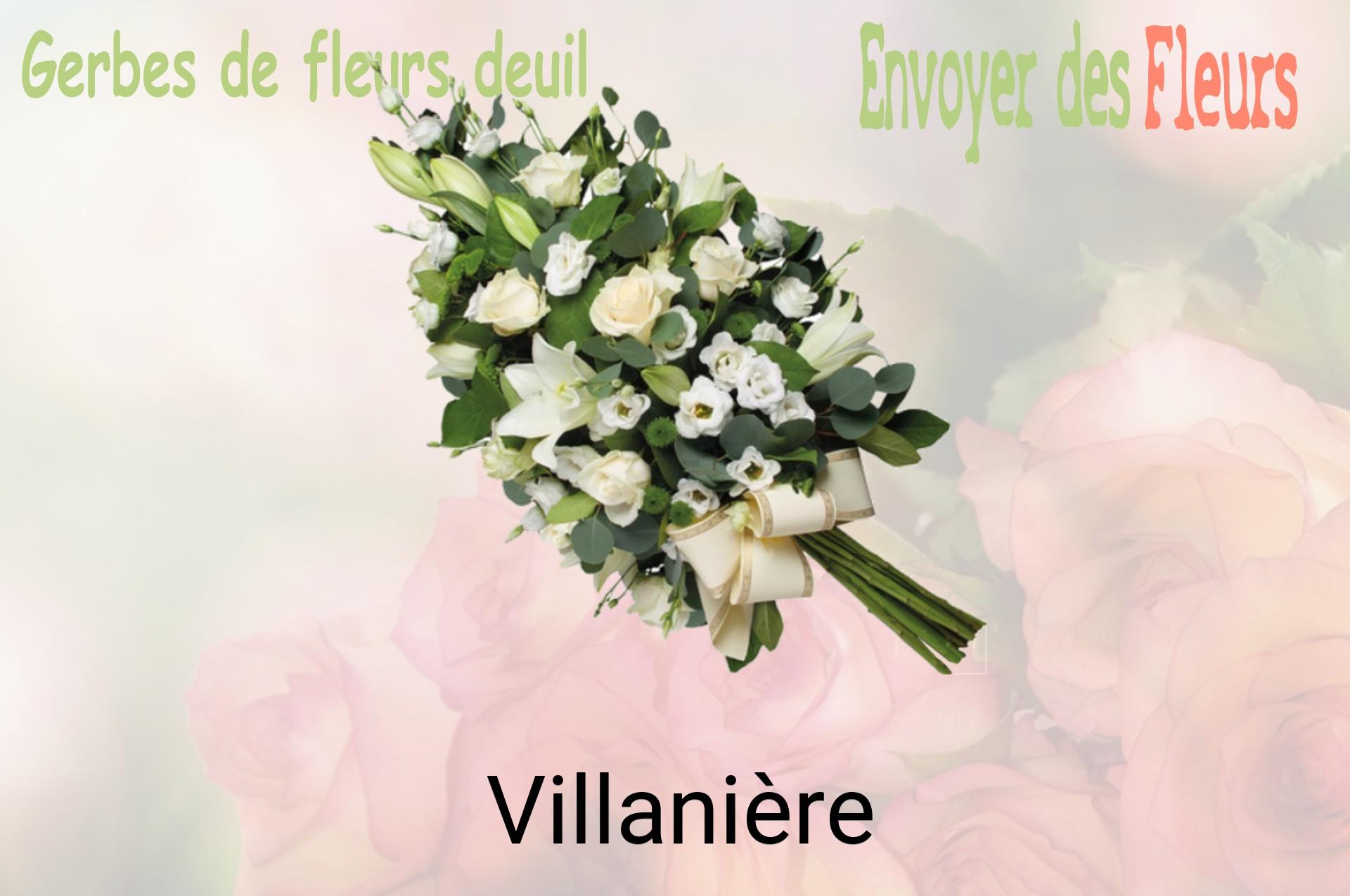 Gerbe de fleurs de deuil livrée à Villanière